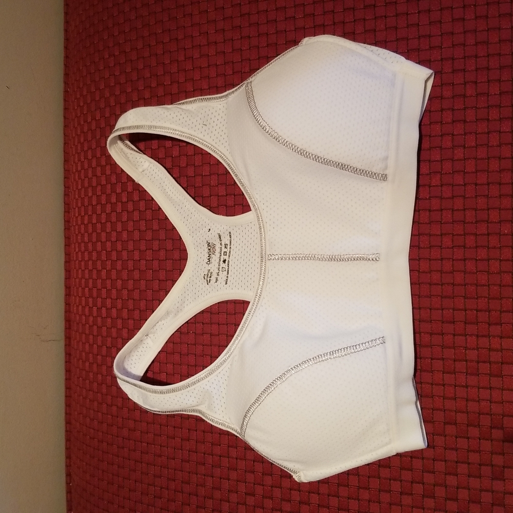 Danskin Now White Mesh Padded Sports Bra Medium
